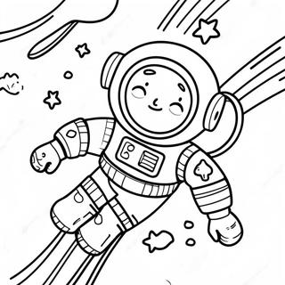 Astronaut Floating In Space Coloring Page 28356-25710