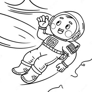 Astronaut Floating In Space Coloring Page 28356-25711