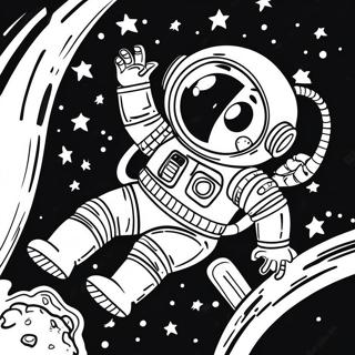 Astronaut Floating In Space Coloring Page 28356-25712