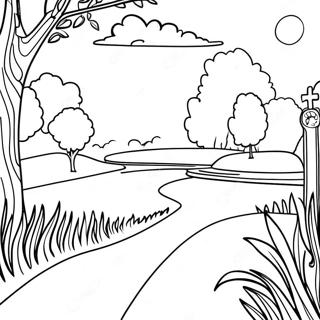 Beautiful Kentucky Bluegrass Landscape Coloring Page 28366-25717