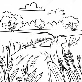 Beautiful Kentucky Bluegrass Landscape Coloring Page 28366-25718