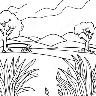 Beautiful Kentucky Bluegrass Landscape Coloring Page 28366-25719