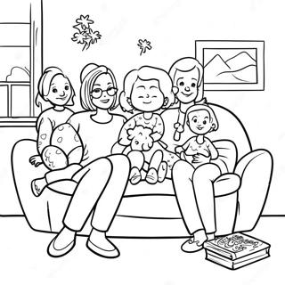 Cozy Family Movie Night Coloring Page 28376-25725