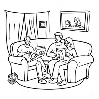 Cozy Family Movie Night Coloring Page 28376-25728