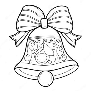 Festive Christmas Bell With Ribbons Coloring Page 28396-25744