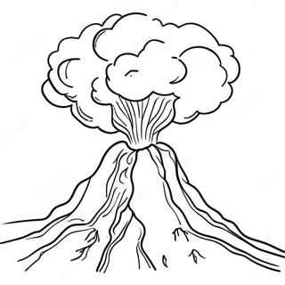 Fiery Volcano Erupting Coloring Page 2839-2301