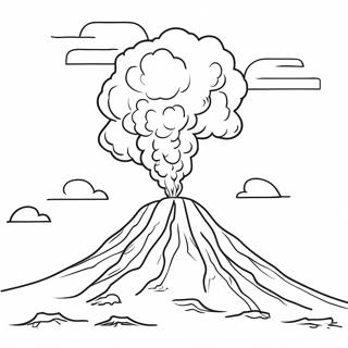 Fiery Volcano Erupting Coloring Page 2839-2303