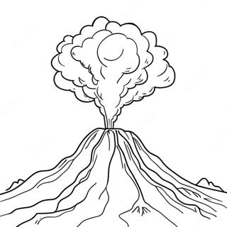 Fiery Volcano Erupting Coloring Page 2839-2304