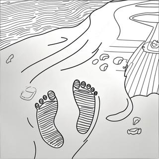 Footprints In The Sand Coloring Page 28435-25772