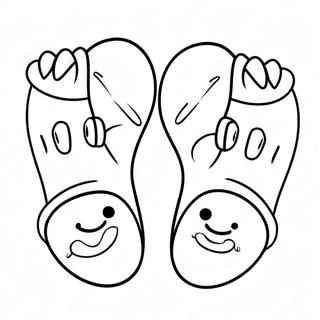 Cartoon Feet With Funny Socks Coloring Page 28436-25773