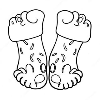 Cartoon Feet With Funny Socks Coloring Page 28436-25775