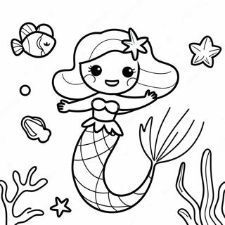 Playful Mermaid With Seashells Coloring Page 28446-25781