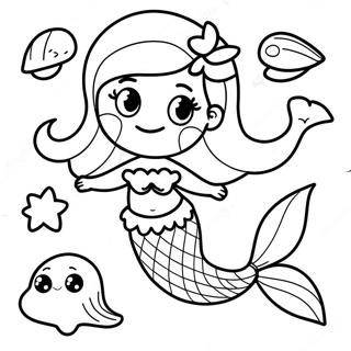 Playful Mermaid With Seashells Coloring Page 28446-25784