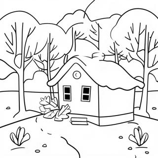 Cozy Winter Scene Coloring Page 28486-25813