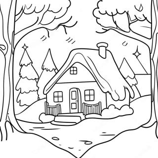 Cozy Winter Scene Coloring Page 28486-25814