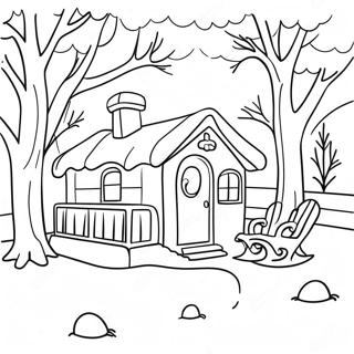 Cozy Winter Scene Coloring Page 28486-25815