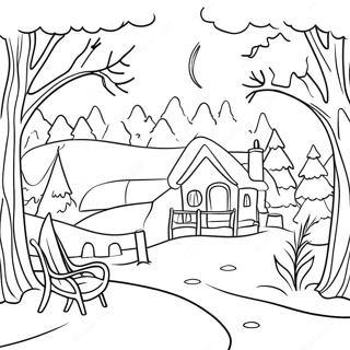 Cozy Winter Scene Coloring Page 28486-25816