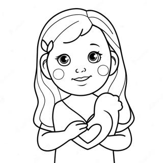 Adorable Daughter With Heart Coloring Page 28496-25821