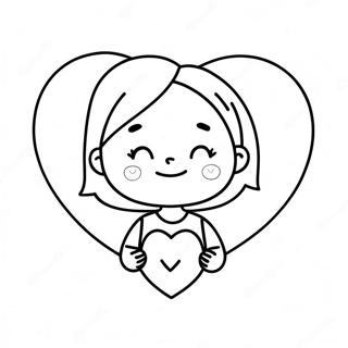 Adorable Daughter With Heart Coloring Page 28496-25822