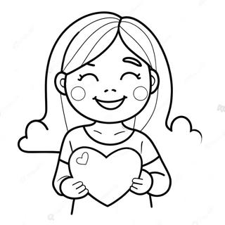 Adorable Daughter With Heart Coloring Page 28496-25823