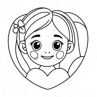 Adorable Daughter With Heart Coloring Page 28496-25824