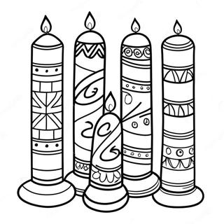 Colorful Kwanzaa Candles Coloring Page 2849-2311