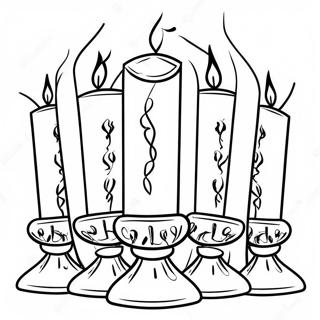 Colorful Kwanzaa Candles Coloring Page 2849-2312