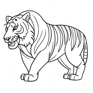 Saber Tooth Tiger Coloring Page 28505-25827