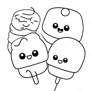 Cute Marshmallow Characters Coloring Page 28567-25871