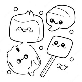 Cute Marshmallow Characters Coloring Page 28567-25872