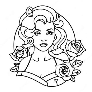 Tattoo Pin Up For Adults Coloring Pages