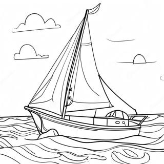 Colorful Sailboat On The Ocean Coloring Page 28597-25893