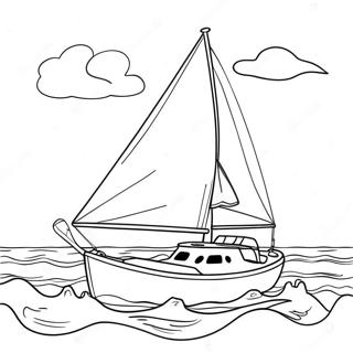 Colorful Sailboat On The Ocean Coloring Page 28597-25894