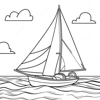 Colorful Sailboat On The Ocean Coloring Page 28597-25895