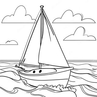 Colorful Sailboat On The Ocean Coloring Page 28597-25896