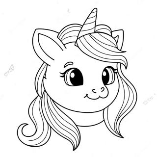 Sparkly Unicorn Kitty With Rainbow Mane Coloring Page 2859-2317