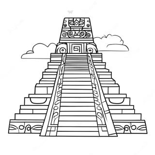 Ancient Mayan Temple Coloring Page 28607-25903