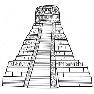 Ancient Mayan Temple Coloring Page 28607-25904