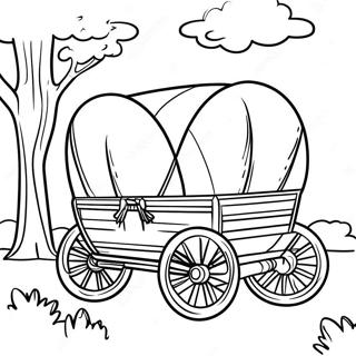 Covered Wagon On The Oregon Trail Coloring Page 28617-25911