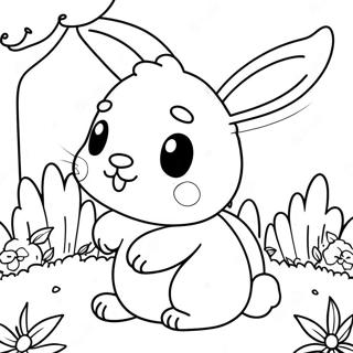 Cute Realistic Bunny In Garden Coloring Page 28657-25944