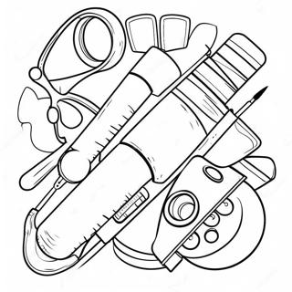 Colorful Medical Tools Coloring Page 28707-25983