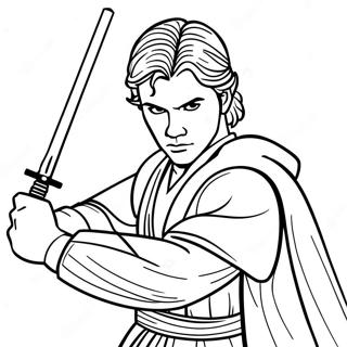 Anakin Skywalker Lightsaber Duel Coloring Page 28767-26030