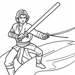 Anakin Skywalker Lightsaber Duel Coloring Page 28767-26032