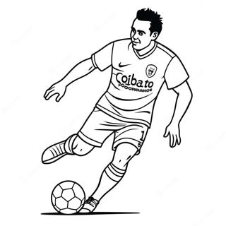 Xavi Dribbling The Ball Coloring Page 28777-26037