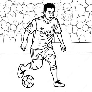 Xavi Dribbling The Ball Coloring Page 28777-26038