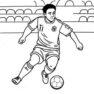 Xavi Dribbling The Ball Coloring Page 28777-26039