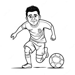 Xavi Dribbling The Ball Coloring Page 28777-26040