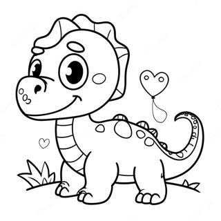 Dinosaur Valentines Coloring Page 28796-26051