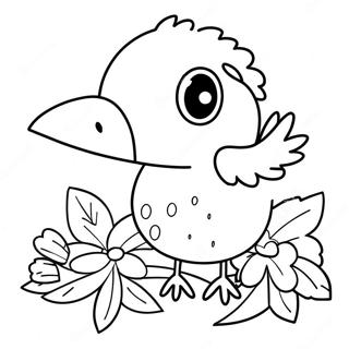 Birds And Flowers Coloring Pages