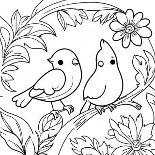 Birds And Flowers Coloring Page 28866-26106